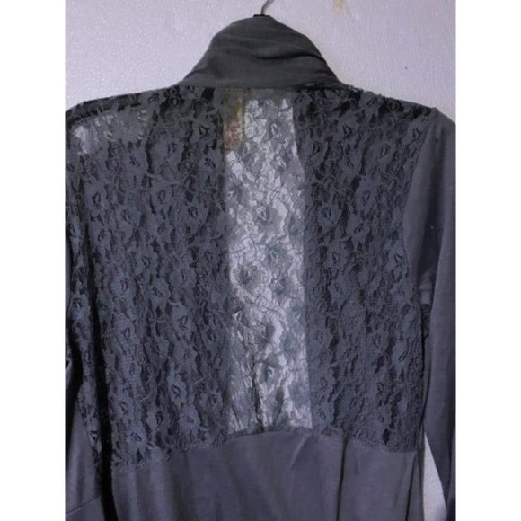 Cardigan No Boundaries waterfall open knit grey sweater size XL lace back - Picture 6 of 8